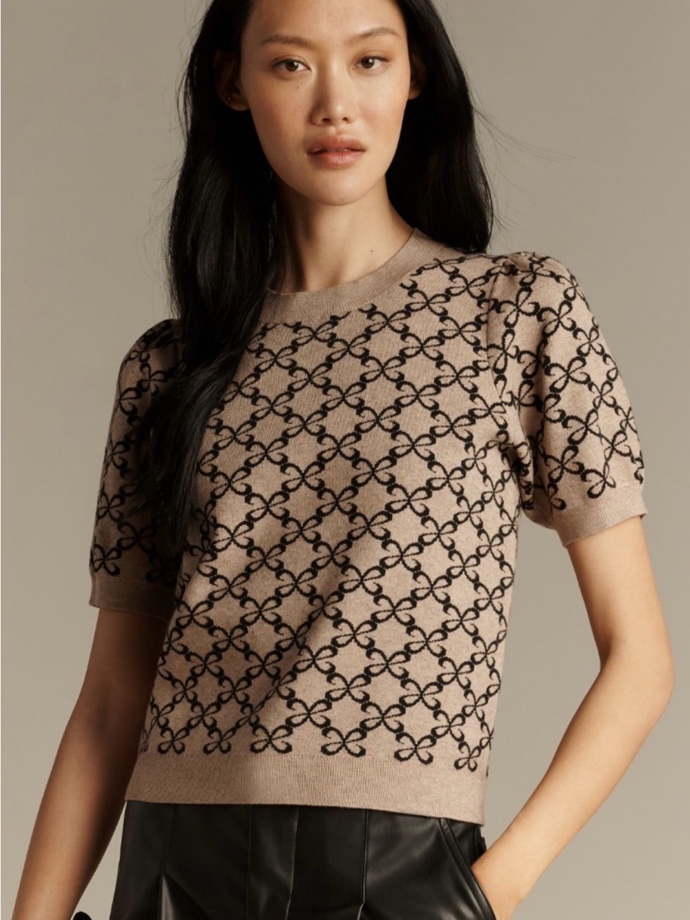 Anthropologie Maeve Maxine Puff-Sleeve Sweater Tee XL NWT may run small